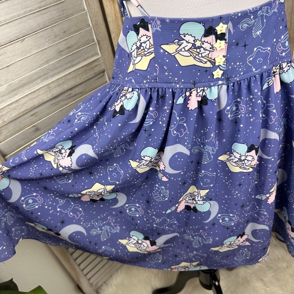 Little Twin Stars Sanrio Periwinkle Blue Flare Suspender Skirt Kawaii Medium - Picture 9 of 10